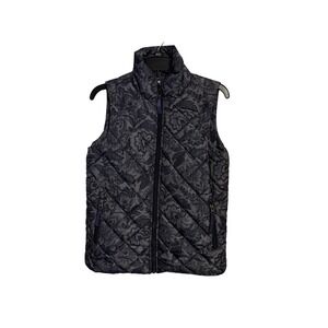 Vera Bradley Fleece vest Women's Small paisley gray/Blue Polyester Cozy puff‎